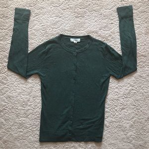 Merona green button-up sweater/cardigan, size xs